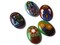5 18mm x 13mm Christmas Cabochons Multi-Color Glass Limoges Porcelain Flat Back Cabochons